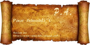Paur Adeodát névjegykártya